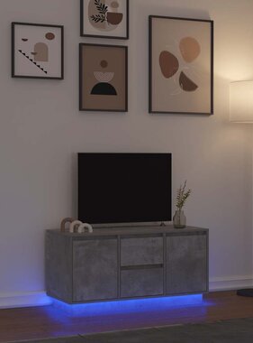 VidaXL Tv-meubel met LED-verlichting 100x41x50 cm betongrijs