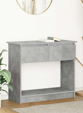 VidaXL Wandtafel met lades 85,5x38,5x74,5 cm betongrijs