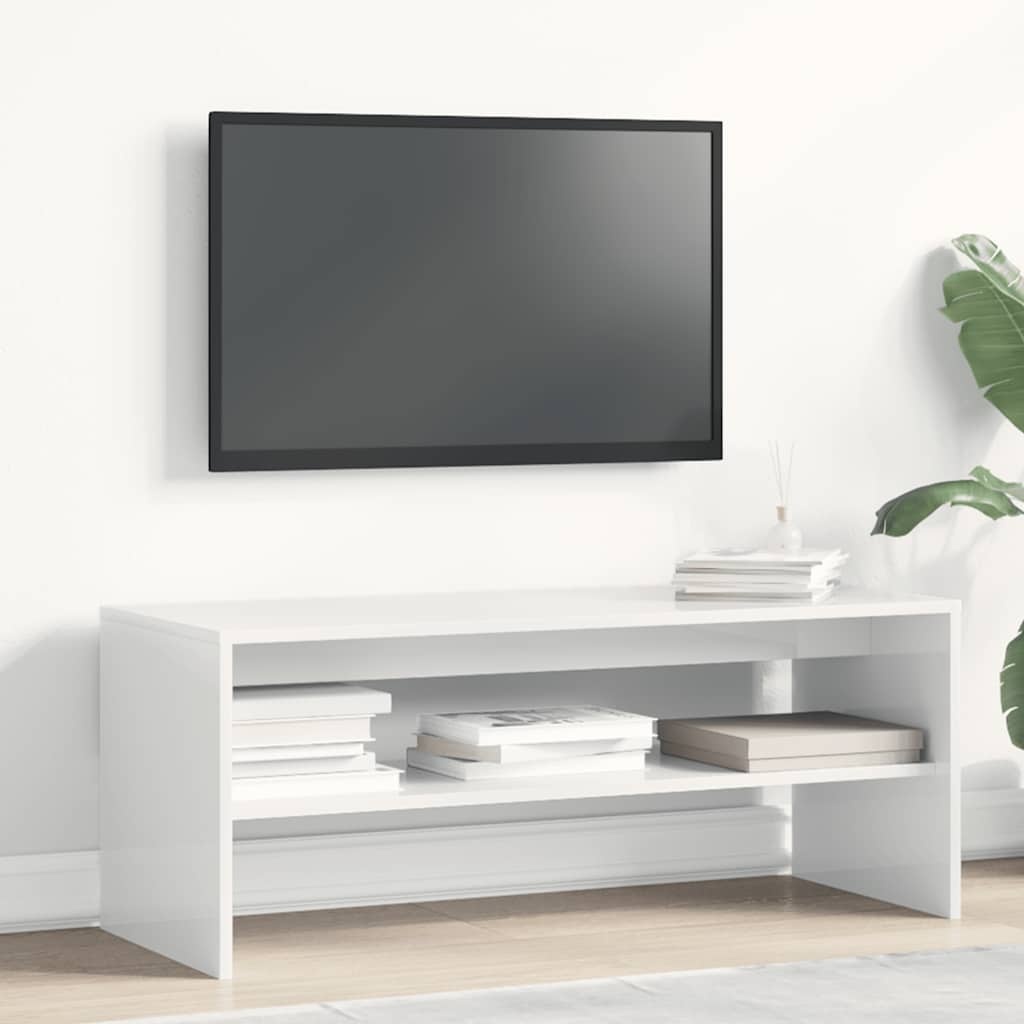 VidaXL Tv-meubel 100x40x40 cm bewerkt hout hoogglans wit