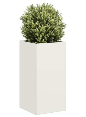 VidaXL Plantenbak 40x40x80 cm koudgewalst staal wit