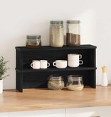 VidaXL Keukenrekken stapelbaar 2 st 60x15x16 cm zwart