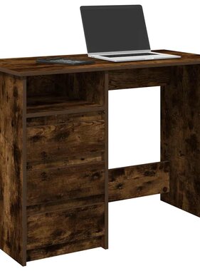 VidaXL Bureau 102x50x75 cm bewerkt hout gerookt eikenkleurig