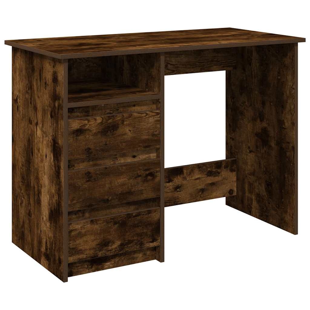 VidaXL Bureau 102x50x75 cm bewerkt hout gerookt eikenkleurig