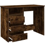 VidaXL Bureau 102x50x75 cm bewerkt hout gerookt eikenkleurig