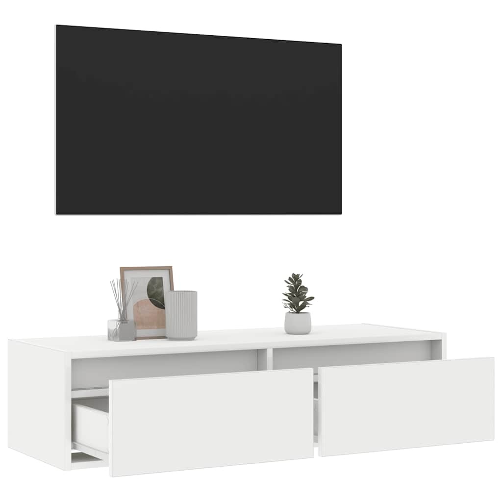 VidaXL Tv-meubel met LED-verlichting 100X35,5x25 cm wit