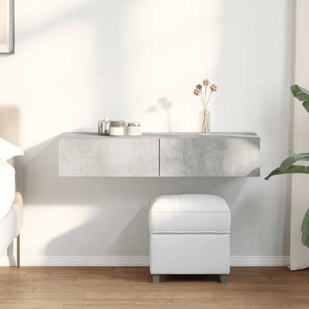 VidaXL Wandschap met lades 100x36x19 cm bewerkt hout betongrijs