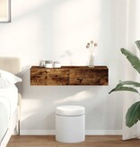 VidaXL Wandschap met lades 80x33x17 cm bewerkt hout gerookt eikenkleur