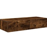 VidaXL Wandschap met lades 80x33x17 cm bewerkt hout gerookt eikenkleur