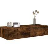 VidaXL Wandschap met lades 80x33x17 cm bewerkt hout gerookt eikenkleur