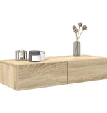 VidaXL Wandschap met lades 80x33x17 cm bewerkt hout sonoma eikenkleur