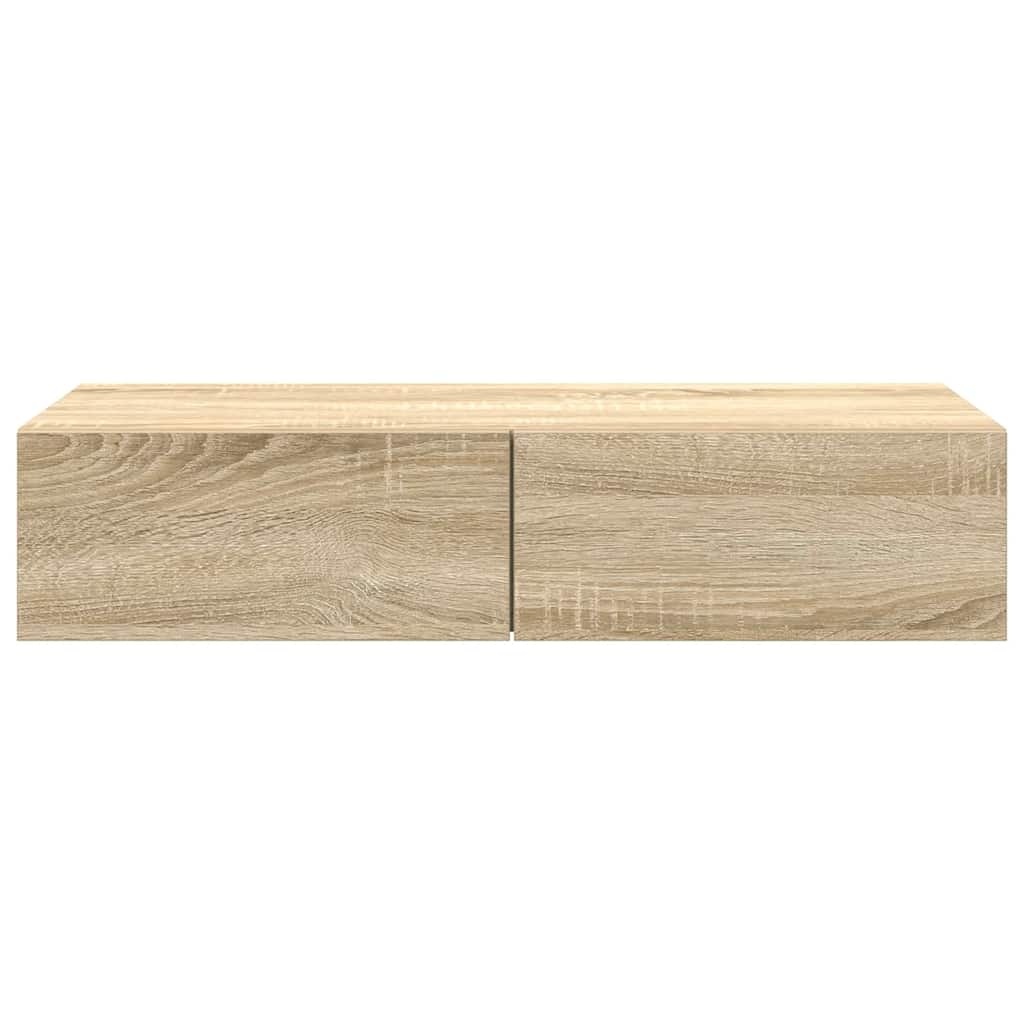 VidaXL Wandschap met lades 80x33x17 cm bewerkt hout sonoma eikenkleur