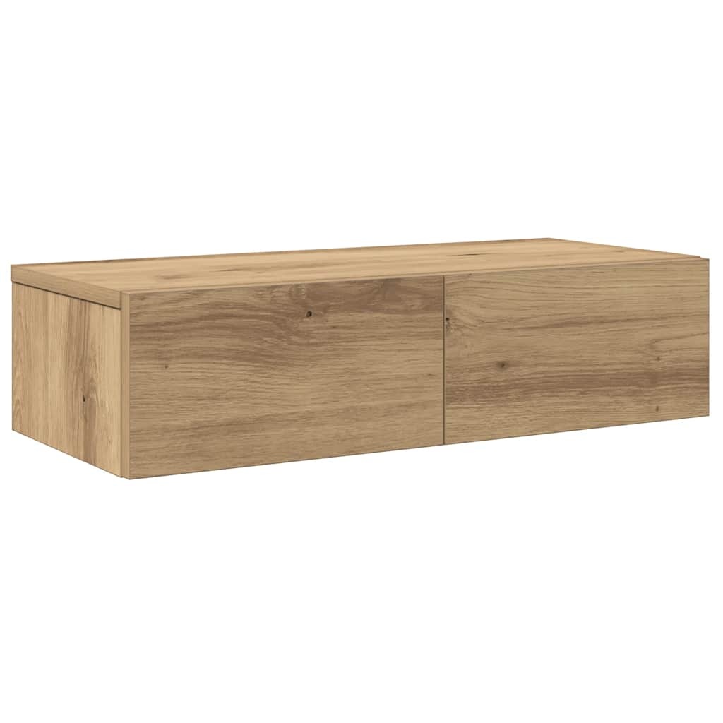 VidaXL Wandschap met lades 60x26,5x15 cm bewerkt hout artisanaal eiken