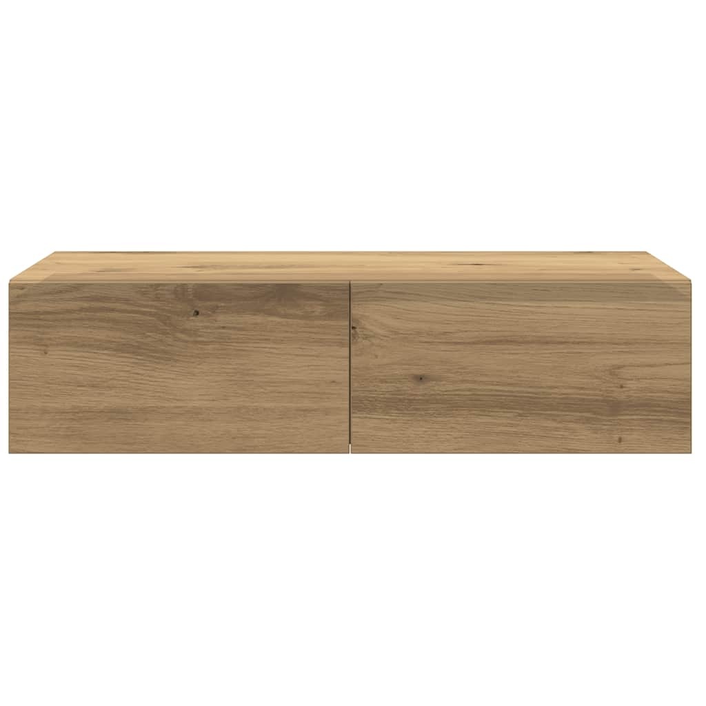 VidaXL Wandschap met lades 60x26,5x15 cm bewerkt hout artisanaal eiken