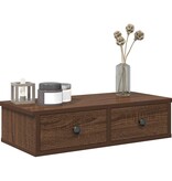 VidaXL Wandschap met lades 60x25x15 cm bewerkt hout bruin eikenkleurig