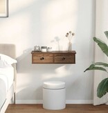 VidaXL Wandschap met lades 60x25x15 cm bewerkt hout bruin eikenkleurig