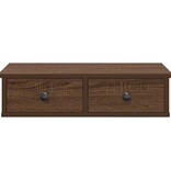 VidaXL Wandschap met lades 60x25x15 cm bewerkt hout bruin eikenkleurig