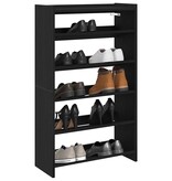 VidaXL Schoenenrek 60x25x100 cm bewerkt hout zwart