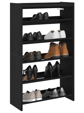 VidaXL Schoenenrek 60x25x100 cm bewerkt hout zwart