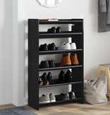 VidaXL Schoenenrek 60x25x100 cm bewerkt hout zwart
