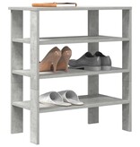 VidaXL Schoenenrek 61x32x70 cm bewerkt hout betongrijs