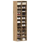VidaXL Schoenenkast 54x34x183 cm spaanplaat ambachtelijk eikenkleurig