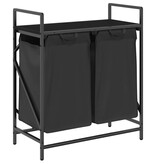 VidaXL Wasmand 2 vakken met plank zwart eikenkleurig