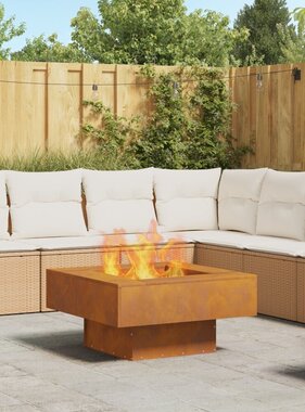 VidaXL Vuurkorf Vierkant 80x80x40 cm Verweerd Staal