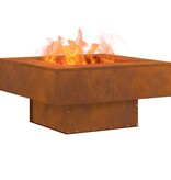 VidaXL Vuurkorf Vierkant 80x80x40 cm Verweerd Staal