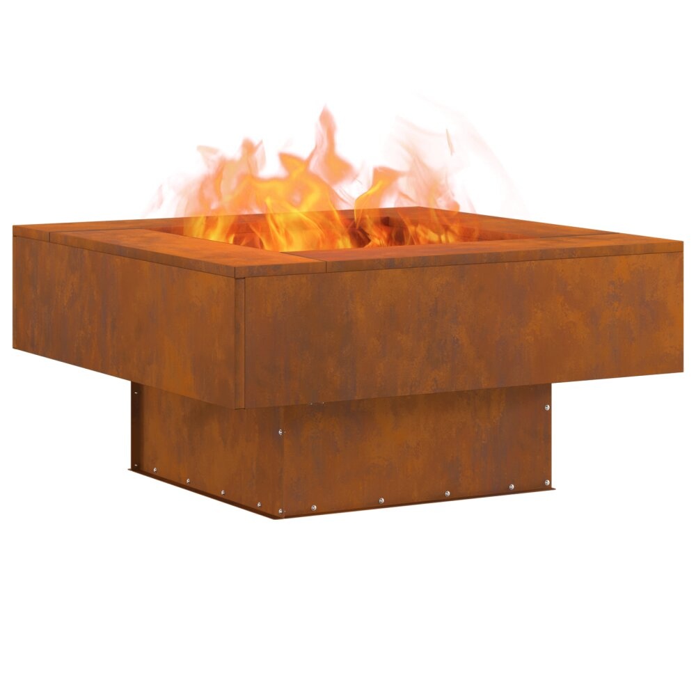 VidaXL Vuurkorf Vierkant 80x80x40 cm Verweerd Staal