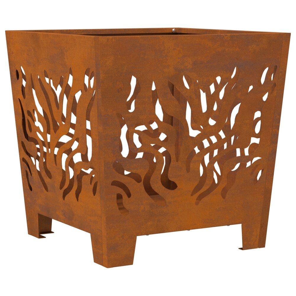 VidaXL Vuurkorf vierkant 40x40x40 cm cortenstaal