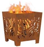 VidaXL Vuurkorf vierkant 40x40x40 cm cortenstaal