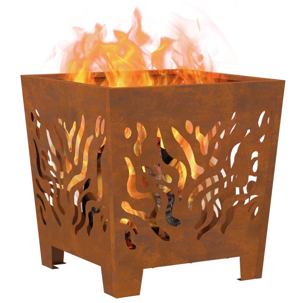 VidaXL Vuurkorf vierkant 40x40x40 cm cortenstaal