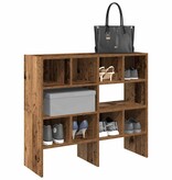 VidaXL Schoenenrekken 2 st stapelbaar 89,5x30x40 cm oud houtkleurig