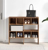 VidaXL Schoenenrekken 2 st stapelbaar 89,5x30x40 cm oud houtkleurig