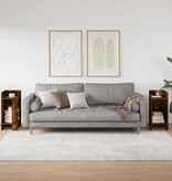 VidaXL Bijzettafels 2 st met plank 25,5x27x60 cm gerookt eikenkleurig