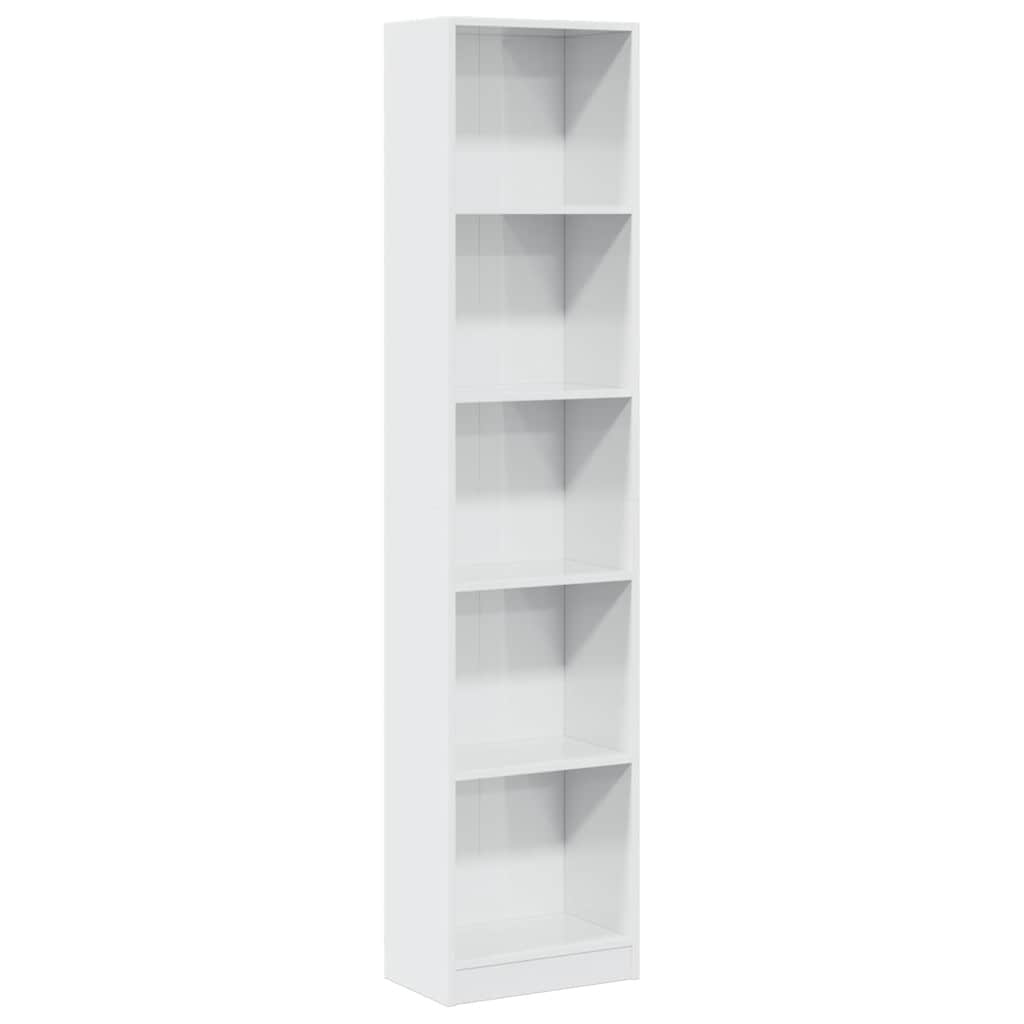 VidaXL Boekenkast 40x24x176 cm bewerkt hout hoogglans wit