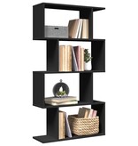 VidaXL Kamerscherm / boekenkast 4-laags 70x24x129 cm hout zwart