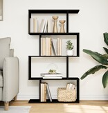 VidaXL Kamerscherm / boekenkast 4-laags 70x24x129 cm hout zwart