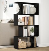 VidaXL Kamerscherm / boekenkast 4-laags 70x24x129 cm hout zwart