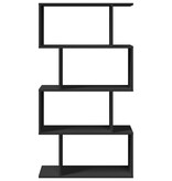 VidaXL Kamerscherm / boekenkast 4-laags 70x24x129 cm hout zwart