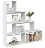 VidaXL Kamerscherm / boekenkast 4-laags 143,5x29x143,5 cm hout wit