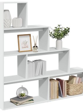 VidaXL Kamerscherm / boekenkast 4-laags 143,5x29x143,5 cm hout wit