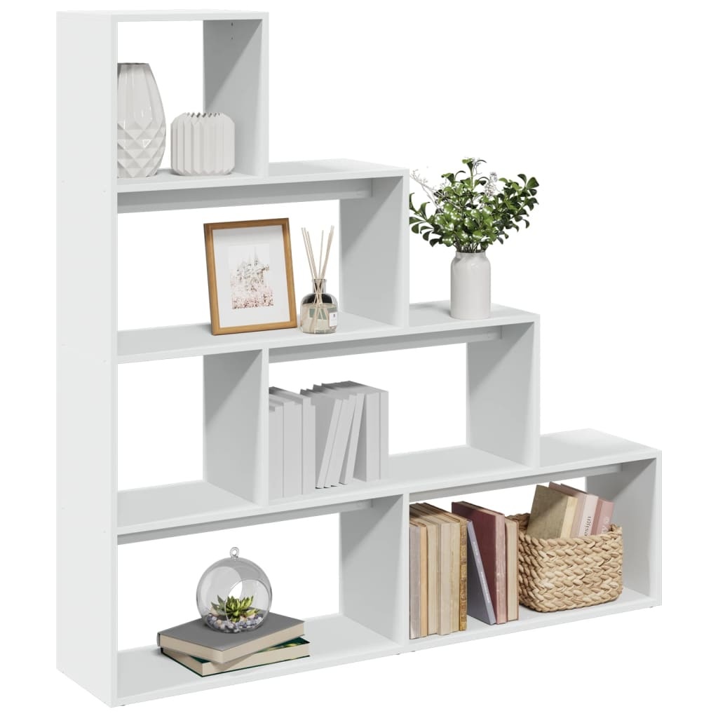 VidaXL Kamerscherm / boekenkast 4-laags 143,5x29x143,5 cm hout wit