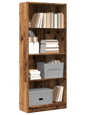 VidaXL Boekenkast 60x24x143 cm bewerkt hout oud houtkleurig