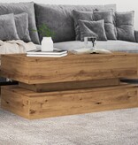 VidaXL Salontafel met LED-verlichting 90x50x40cm artisanaal eikenkleur