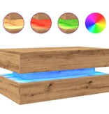 VidaXL Salontafel met LED-verlichting 90x50x40cm artisanaal eikenkleur