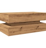VidaXL Salontafel met LED-verlichting 90x50x40cm artisanaal eikenkleur