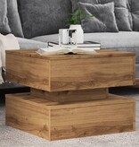 VidaXL Salontafel met LED-verlichting 50x50x40cm artisanaal eikenkleur