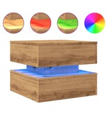 VidaXL Salontafel met LED-verlichting 50x50x40cm artisanaal eikenkleur