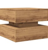 VidaXL Salontafel met LED-verlichting 50x50x40cm artisanaal eikenkleur